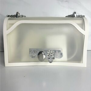 ALEXANDER MCQUEEN LIMITED EDITION White PVC 4 knuckle skull crossbody bag